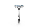 White gold Fancy Blue Marquise  Solitaire Diamond Ring with a Classic Band and Four-Prong Setting 3