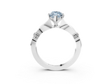 White gold Fancy Blue Marquise  Solitaire Diamond Twisted Band with Four-Prong Setting_44