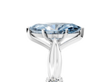 White gold Fancy Blue Marquise  Solitaire Diamond Twisted Band with Four-Prong Setting_46