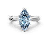 White gold Fancy Blue Marquise  Solitaire Diamond Twisted Band with Four-Prong Setting_47