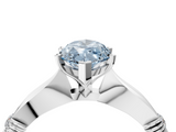 White gold Fancy Blue Marquise  Solitaire Diamond Twisted Band with Four-Prong Setting_52