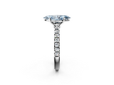 White gold Fancy Blue Marquise  Solitaire Diamond with Pavé Band and Four-Prong Setting_78