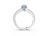 White gold Fancy Blue Marquise  Solitaire Diamond with Pavé Band and Four-Prong Setting_79