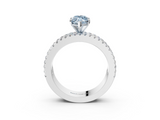 10K White Gold 2.65 Carat Blue VVS2 Marquise Diamond Solitaire Ring with Pavé and Channel Set Band