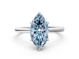 White gold Fancy Blue Marquise  Solitaire Engagement Ring with Cathedral Band and Four-Prong Setting_17