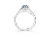 White gold Fancy Blue Marquise  Solitaire Engagement Ring with Four-Prong Setting and Classic Band 4