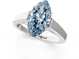 White gold Fancy Blue Marquise  Solitaire Engagement Ring with Four-Prong Setting and Tapered Band_4