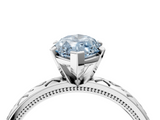 White gold Fancy Blue Marquise  Solitaire Engagement Ring with Scrollwork Band and Four-Prong Setting_134