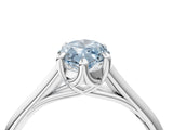 White gold Fancy Blue Marquise  Solitaire Engagement Ring with Six-Prong Setting and Classic Band 5