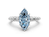 White gold Fancy Blue Marquise  Solitaire Floral Milgrain Engagement Ring_30