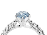 White gold Fancy Blue Marquise  Solitaire Floral Milgrain Engagement Ring_35