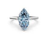 White gold Fancy Blue Marquise  Solitaire Heart Prong Engagement Ring with Tapered Band_56