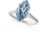 White gold Fancy Blue Marquise  Solitaire Heart Prong Engagement Ring with Tapered Band_56