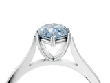 White gold Fancy Blue Marquise  Solitaire Heart Prong Engagement Ring with Tapered Band_58