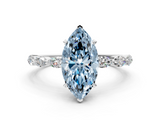 White gold Fancy Blue Marquise  Solitaire Marquise Side Stone Prong Setting Ring_44
