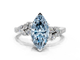 White gold Fancy Blue Marquise  Solitaire Marquise Twist Band with Six-Prong Setting_58