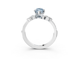 White gold Fancy Blue Marquise  Solitaire Marquise Twist Band with Six-Prong Setting_60