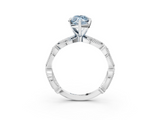 White gold Fancy Blue Marquise  Solitaire Milgrain Diamond Engagement Ring with Bezel and Marquise Band_146
