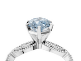 White gold Fancy Blue Marquise  Solitaire Milgrain Diamond Engagement Ring with Bezel and Marquise Band_147