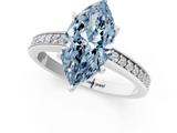 White gold Fancy Blue Marquise  Solitaire Pavé Band Prong Setting Ring_21