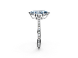 White gold Fancy Blue Marquise  Solitaire Pavé Band Prong Setting Ring_22