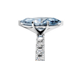 White gold Fancy Blue Marquise  Solitaire Pavé Band with Four-Prong Setting_209