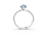 White gold Fancy Blue Marquise  Solitaire Pavé Band with Four-Prong Setting_211