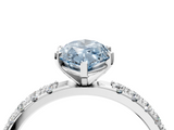 White gold Fancy Blue Marquise  Solitaire Pavé Band with Four-Prong Setting_213