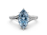 White gold Fancy Blue Marquise  Solitaire Pavé Band with Four-Prong Setting_41