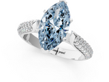 White gold Fancy Blue Marquise  Solitaire Pavé Diamond Engagement Ring with Four-Prong Setting_168