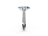 White gold Fancy Blue Marquise  Solitaire Pavé Diamond Engagement Ring with Four-Prong Setting_169