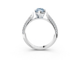 White gold Fancy Blue Marquise  Solitaire Pavé Diamond Engagement Ring with Four-Prong Setting_170