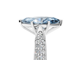White gold Fancy Blue Marquise  Solitaire Pavé Diamond Engagement Ring with Four-Prong Setting_172