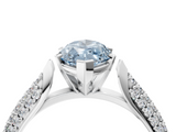 White gold Fancy Blue Marquise  Solitaire Pavé Diamond Engagement Ring with Four-Prong Setting_173