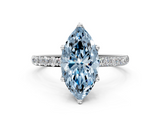 White gold Fancy Blue Marquise  Solitaire Pavé Diamond Engagement Ring with Four-Prong Setting_21