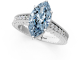 White gold Fancy Blue Marquise  Solitaire Pavé Diamond Milgrain Engagement Ring with Four-Prong Setting_15