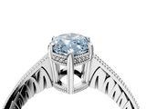 White gold Fancy Blue Marquise  Solitaire Pavé Diamond Milgrain Engagement Ring with Four-Prong Setting_18