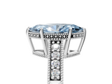 White gold Fancy Blue Marquise  Solitaire Pavé Diamond Milgrain Engagement Ring with Four-Prong Setting_25