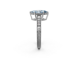 White gold Fancy Blue Marquise  Solitaire Pavé Diamond Milgrain Engagement Ring with Four-Prong Setting_40
