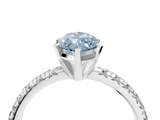 White gold Fancy Blue Marquise  Solitaire Pave Diamond Engagement Ring with Four-Prong Setting_351