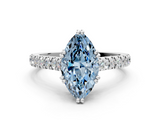 White gold Fancy Blue Marquise  Solitaire Pave Diamond Engagement Ring with Prong Setting_17