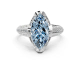 White gold Fancy Blue Marquise  Solitaire Pave Split Shank Ring with Four-Prong Setting_105