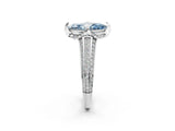 White gold Fancy Blue Marquise  Solitaire Pave Split Shank Ring with Four-Prong Setting_107