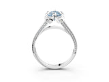 White gold Fancy Blue Marquise  Solitaire Pave Split Shank Ring with Four-Prong Setting_108