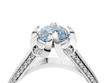 White gold Fancy Blue Marquise  Solitaire Pave Split Shank Ring with Four-Prong Setting_13