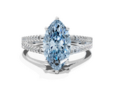 White gold Fancy Blue Marquise  Solitaire Split Shank Pavé Diamond Engagement Ring_301