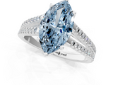 White gold Fancy Blue Marquise  Solitaire Split Shank Pavé Diamond Engagement Ring_302
