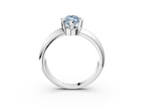 White gold Fancy Blue Marquise  Solitaire Tension Set Diamond Ring with Wide Band_23