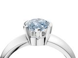 White gold Fancy Blue Marquise  Solitaire Tension Set Diamond Ring with Wide Band_24