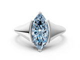 White gold Fancy Blue Marquise  Solitaire Tension Set Diamond Ring_20